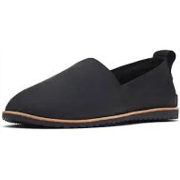 Sorel Ella Slip On Shoes Flats Leather Waterproof Everyday Casual Black 11 - Picture 1 of 7